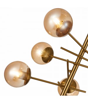 SLE1099-312-06 Люстра потолочная Латунь/Коньячный E27 6*60W VELIO-foto3