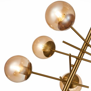 SLE1099-312-06 Люстра потолочная Латунь/Коньячный E27 6*60W VELIO-foto3