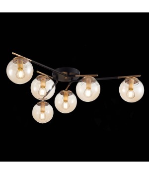 SLE106902-06 Люстра потолочная Черный/Янтарный E14 6*40W LITERNO-foto5