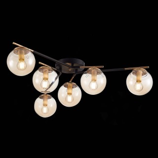 SLE106902-06 Люстра потолочная Черный/Янтарный E14 6*40W LITERNO-foto5