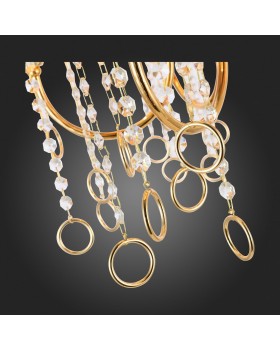 SL1138.203.06 Люстра подвесная Французское золото/Бежевый, Прозрачный E14 6*40W MEDDO-foto12