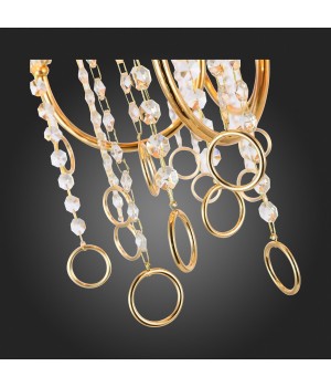 SL1138.203.06 Люстра подвесная Французское золото/Бежевый, Прозрачный E14 6*40W MEDDO-foto12