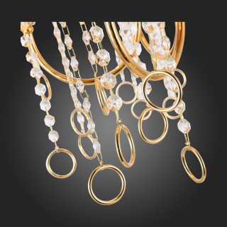 SL1138.203.06 Люстра подвесная Французское золото/Бежевый, Прозрачный E14 6*40W MEDDO-foto12