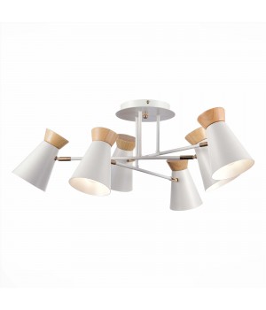 SLE1252-502-06 Люстра потолочная Белый, Золотистый/Белый, Дерево E27 6*60W ALFEO-foto3