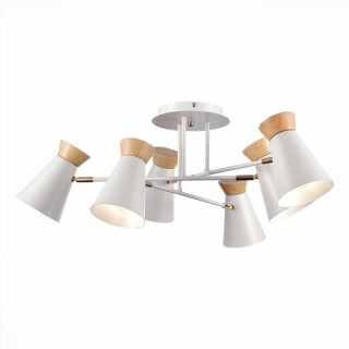 SLE1252-502-06 Люстра потолочная Белый, Золотистый/Белый, Дерево E27 6*60W ALFEO-foto3