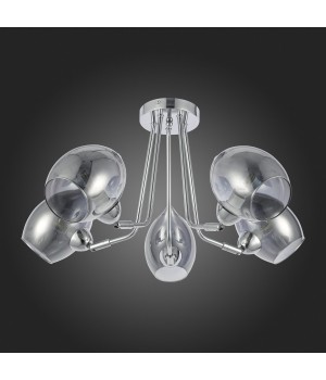 SLE102402-05 Люстра потолочная Хром/Дымчатый E14 5*40W RINNO-foto8