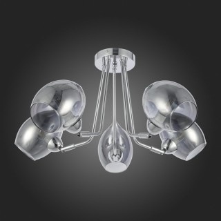 SLE102402-05 Люстра потолочная Хром/Дымчатый E14 5*40W RINNO-foto8