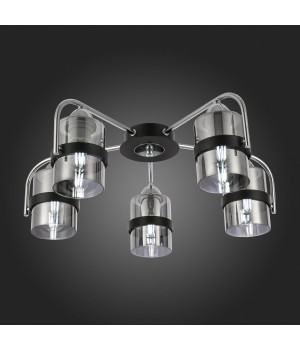 SLE102002-05 Люстра потолочная Черный, Хром/Дымчатый E27 5*40W FIUMO-foto7