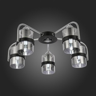 SLE102002-05 Люстра потолочная Черный, Хром/Дымчатый E27 5*40W FIUMO-foto7