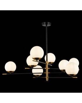 SL1203.422.08 Люстра потолочная ST-Luce Черный, Латунь/Белый E27 8*60W LIMANO-foto4