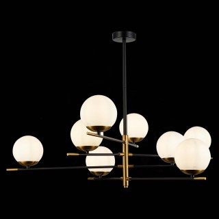 SL1203.422.08 Люстра потолочная ST-Luce Черный, Латунь/Белый E27 8*60W LIMANO-foto4