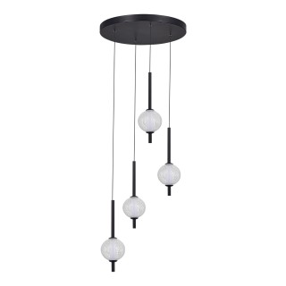 SL6120.403.04 Светильник подвесной ST-Luce Черный/Прозрачное кракелированное стекло LED 4*8,5W 3000K PEEK-foto2