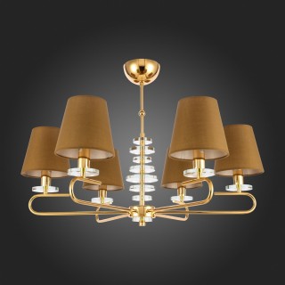 SL1139.203.06 Люстра подвесная Французское золото/Бежевый E14 6*40W ESCALLA-foto8