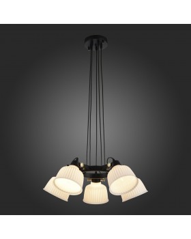 SL714.403.05 Люстра подвесная Черный с золотом/Белый E14 5*40W ALETANTE-foto3