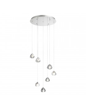 SL6017.101.07 Светильник подвесной ST-Luce Хром/Прозрачный с пузырьками воздуха LED 7*3W 3000K WATERFALL-foto4