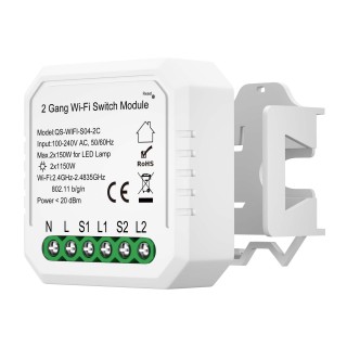 ST9000.500.02C WIFI реле 2 канала, 2х5A Белый - -*Max 2x1150W / 2x150W - Ra  IP20 L46xW46xH18 100-240V AROUND-foto4