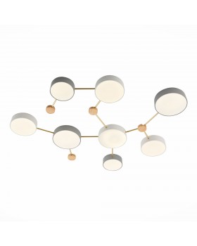 SLE600102-08 Светильник потолочный Золотистый, Светлое дерево/Белый, Серый LED 8*16,5W 4000K DOSSENA-foto3