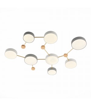 SLE600102-08 Светильник потолочный Золотистый, Светлое дерево/Белый, Серый LED 8*16,5W 4000K DOSSENA-foto3