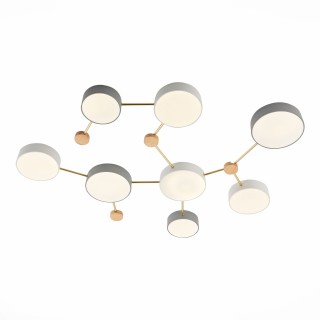 SLE600102-08 Светильник потолочный Золотистый, Светлое дерево/Белый, Серый LED 8*16,5W 4000K DOSSENA-foto3