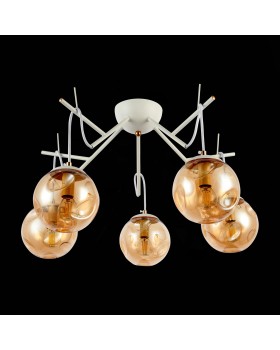 SLE110202-05 Люстра подвесная Белый/Янтарный E14 5*40W CALLETTA-foto5