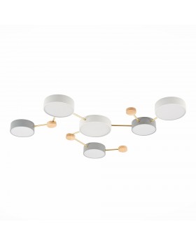 SLE600102-06 Светильник потолочный Золотистый, Светлое дерево/Белый, Серый LED 6*15W 4000K DOSSENA-foto2