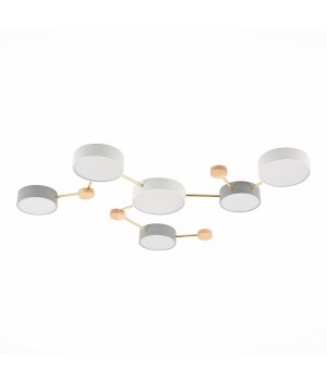 SLE600102-06 Светильник потолочный Золотистый, Светлое дерево/Белый, Серый LED 6*15W 4000K DOSSENA-foto2