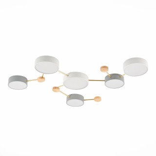 SLE600102-06 Светильник потолочный Золотистый, Светлое дерево/Белый, Серый LED 6*15W 4000K DOSSENA-foto2