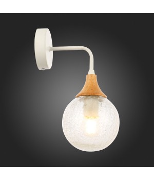 SLE109501-01 Светильник настенный Белый, Светлое дерево/Прозрачный E14 1*60W LIONE-foto3