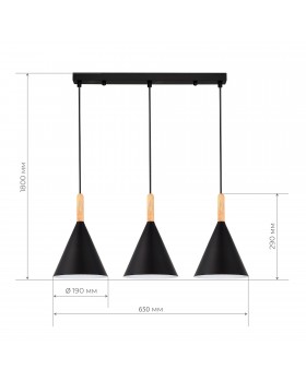 SLE1255-403-03 Светильник подвесной Черный/Черный E27 3*40W ARKET-foto4