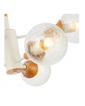 SLE109502-06 Люстра потолочная Белый, Светлое дерево/Прозрачный E27 6*60W LIONE-foto3