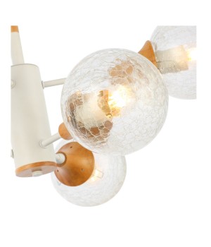 SLE109502-06 Люстра потолочная Белый, Светлое дерево/Прозрачный E27 6*60W LIONE-foto3