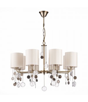 SLE107933-08 Люстра подвесная Бронза/Бежевый E14 8*40W SEVILLA-foto2