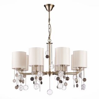 SLE107933-08 Люстра подвесная Бронза/Бежевый E14 8*40W SEVILLA-foto2