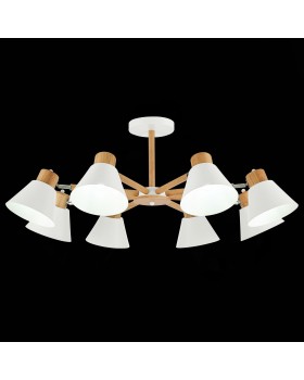 SLE103702-08 Люстра потолочная Светлое дерево, Белый/Белый E27 8*60W BUVE-foto3