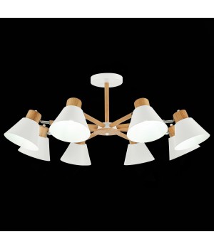 SLE103702-08 Люстра потолочная Светлое дерево, Белый/Белый E27 8*60W BUVE-foto3