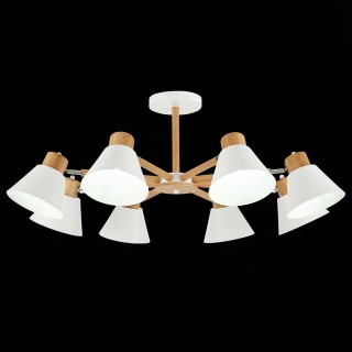 SLE103702-08 Люстра потолочная Светлое дерево, Белый/Белый E27 8*60W BUVE-foto3