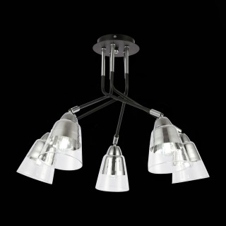 SLE102902-05 Люстра потолочная Черный, Хром/Прозрачный E27 5*40W LIRINO-foto4