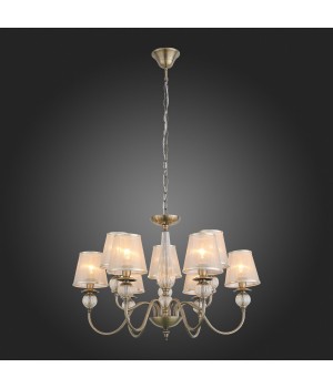 SL185.303.09 Люстра подвесная, потолочная Бронза, Прозрачный/Бежевый, Бронза E14 9*40W GRAZIA-foto5