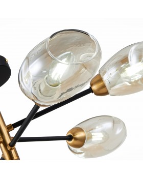 SLE155502-06 Люстра потолочная Черный, Латунь/Янтарный E14 6*40W GLOA-foto11