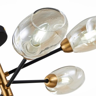 SLE155502-06 Люстра потолочная Черный, Латунь/Янтарный E14 6*40W GLOA-foto11