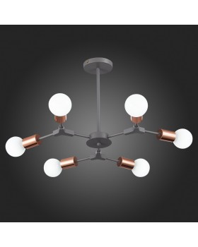 SLE106403-06 Люстра подвесная Серый, Розовое золото E27 6*60W PALARE-foto5