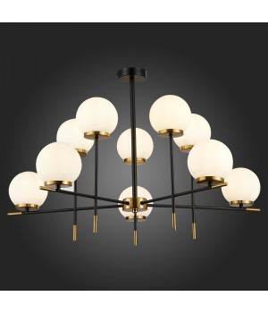 SL1203.402.10 Люстра потолочная ST-Luce Черный, Латунь/Белый E27 10*60W LIMANO-foto5