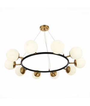 SLE220403-10 Люстра подвесная Черный, Латунь/Белый E27 10*60W FORLI-foto3