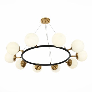 SLE220403-10 Люстра подвесная Черный, Латунь/Белый E27 10*60W FORLI-foto3