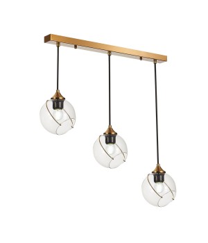 SLE103103-03 Светильник подвесной Золотистый/Прозрачный E27 3*60W SATTURO-foto3