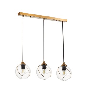 SLE103103-03 Светильник подвесной Золотистый/Прозрачный E27 3*60W SATTURO-foto2