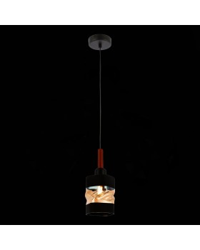 SLE114403-01 Светильник подвесной Черный, Темное дерево/Черный, Прозрачный, Янтарный E27 1*60W ABIRITTO-foto4