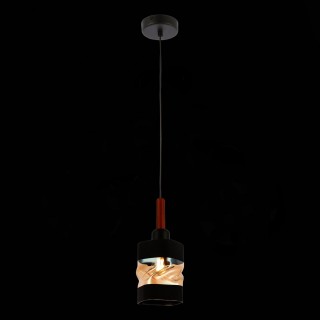 SLE114403-01 Светильник подвесной Черный, Темное дерево/Черный, Прозрачный, Янтарный E27 1*60W ABIRITTO-foto4