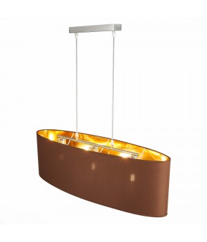 SLE300583-03 Светильник подвесной Никель/Золотистый, Коричневый E27 3*40W BRESCIA-foto4