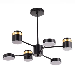SLE6007-402-06 Светильник потолочный Черный, Золотистый/Черный, Золотистый LED 6*7W 3000K TEZZE-foto2